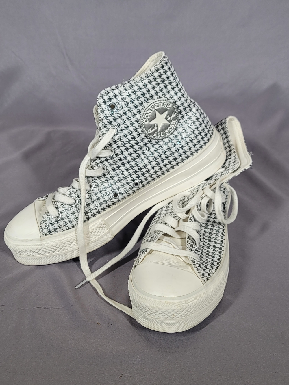 Converse Chuck Taylor All Star Lift  Houndstooth Platform Sneakers Women's US 10